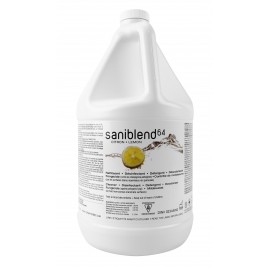 Saniblend - Cleaner - Deodorizer - Disinfectant - Concentrated - Lemon - 1.06 gal (4 L) - Safeblend S64LGW4 - Disinfectant for use against coronavirus (COVID-19) DIN# 02344912