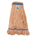 Synthetic String Mop Replacement Head - Small (16 oz / 454 g) - with Narrow Strips and Looped End - Orange