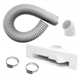 Porte-poussière automatique pour aspirateur central - blanc - boyau flexible et kit d'installation inclus