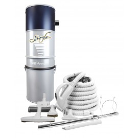 Ensemble d'aspirateur central Johnny Vac de 600 Airwatts - Boyau de 10 m (35') - Balai à air - Brosse à plancher - Brosse pour meubles et outils multiples