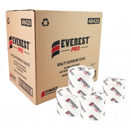 Quality Bathroom Tissue - 2-Ply - Box of 48 Rolls of 420 Sheets - SUNSET Everest Pro 48420