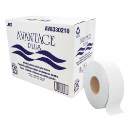 Papier hygienique commercial géant - 10lbs - 2 épaisseurs - boîte de 8 rouleaux - blanc - Avantage Plus AV8330210