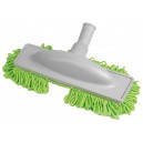 Microfiber Dust Mop - 1 1/4" (32 mm) dia - Cleaning Path 12" (30.5 cm) - Grey and Green
