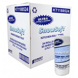 Papier essuie-tout SUNSET Snow Soft- 2 épaisseurs - 24 rouleaux de 85 feuilles - 11" X 8'' - 7085