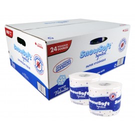 Papier hygiénique vierge Snow Soft Signature - 2 épaisseurs - 24 rouleaux de 600 feuilles - 24600SS