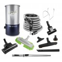 Central Vacuum Kit - 35' (10m) Hose - 12'' (30cm) Air Power Nozzle & Floor Brush - Upholstery Brush and multiple accessories - Telescopic Wand