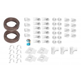 Installation Kit for Central Vacuum - 4 Inlets - with Accessories without Inlet Valve