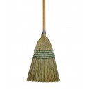 Corn Broom for Domestic and Commercial Use - 10" (25, 4 cm) Cleaning Path - Wooden Handle - 5 strings